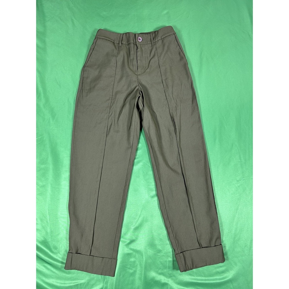 A New Day Womens Olive Green High-Rise Tapered Ankle Trousers Size 6